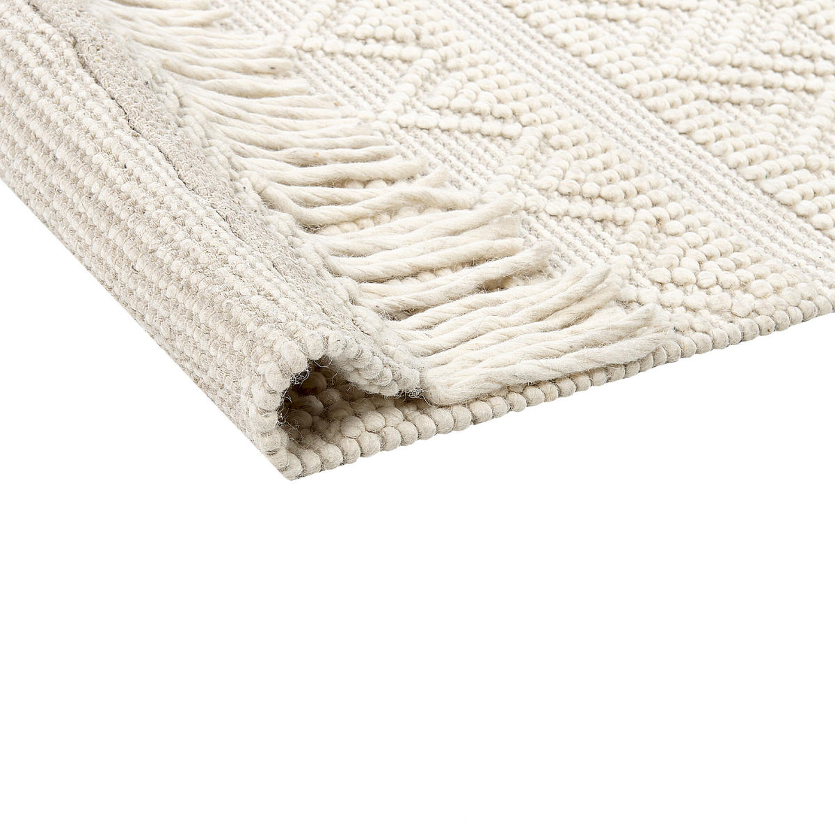 TEPPICH geflochten Pertek 230/160 cm - Beige, Textil (160/230cm) - Beliani
