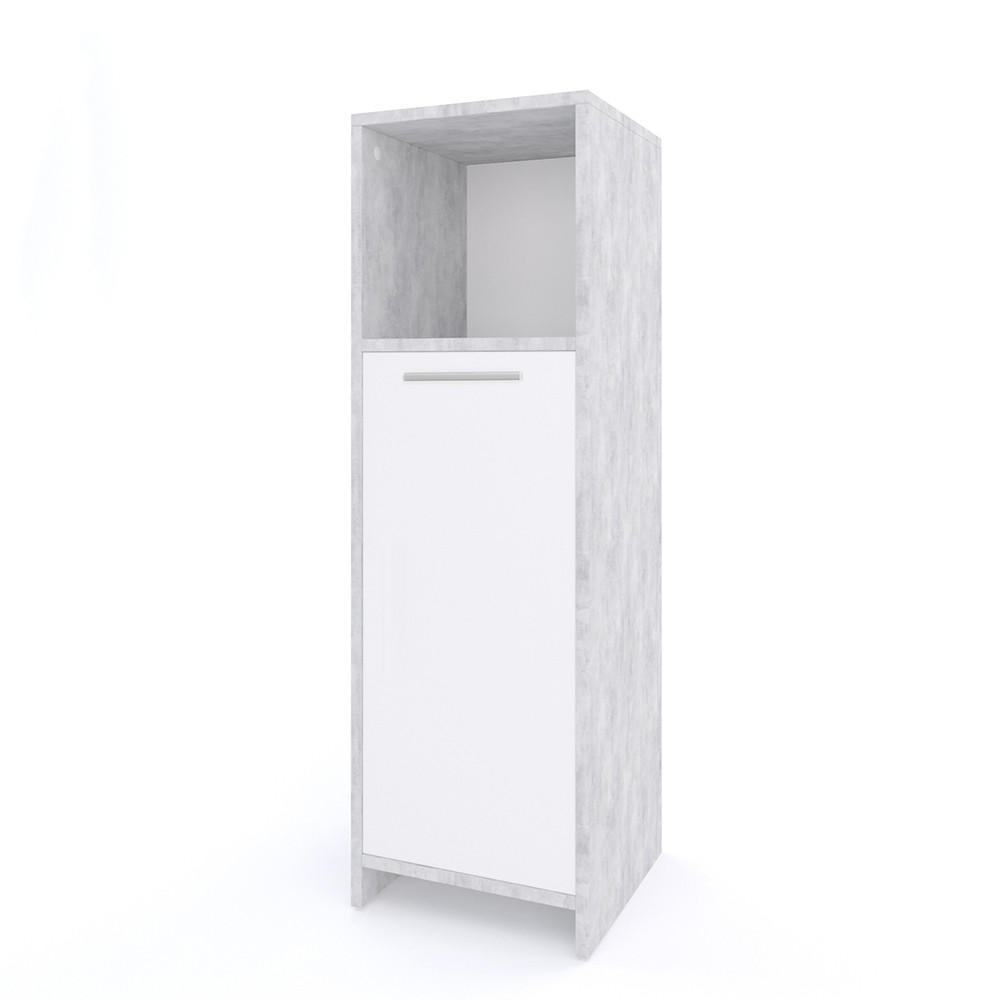 MIDISCHRANK Kiko Beton 30 x 95 cm - Weiß/Grau, Holzwerkstoff (30/95/30cm) - Vicco