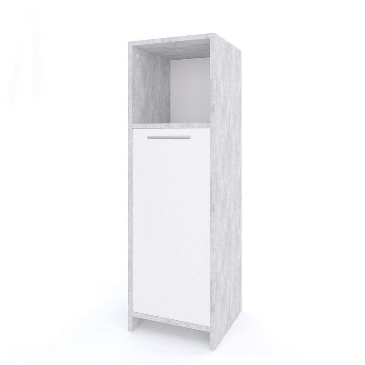 MIDISCHRANK Kiko Beton 30 x 95 cm - Weiß/Grau, Holzwerkstoff (30/95/30cm) - Vicco