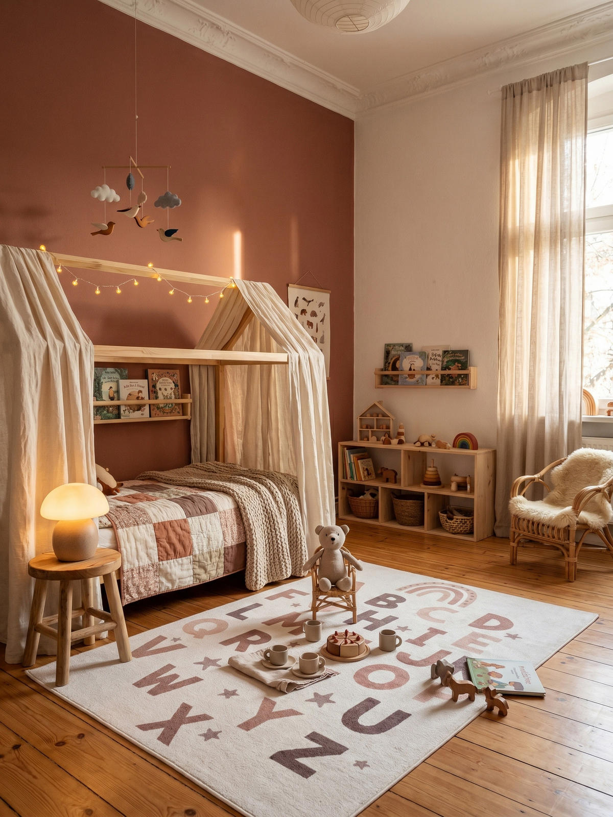 SPIELTEPPICH Waschbar TINO in Creme, mit Alphabet-Motiv, 120 x 170 cm - Beige, Textil (170/120cm) - KADIMA DESIGN