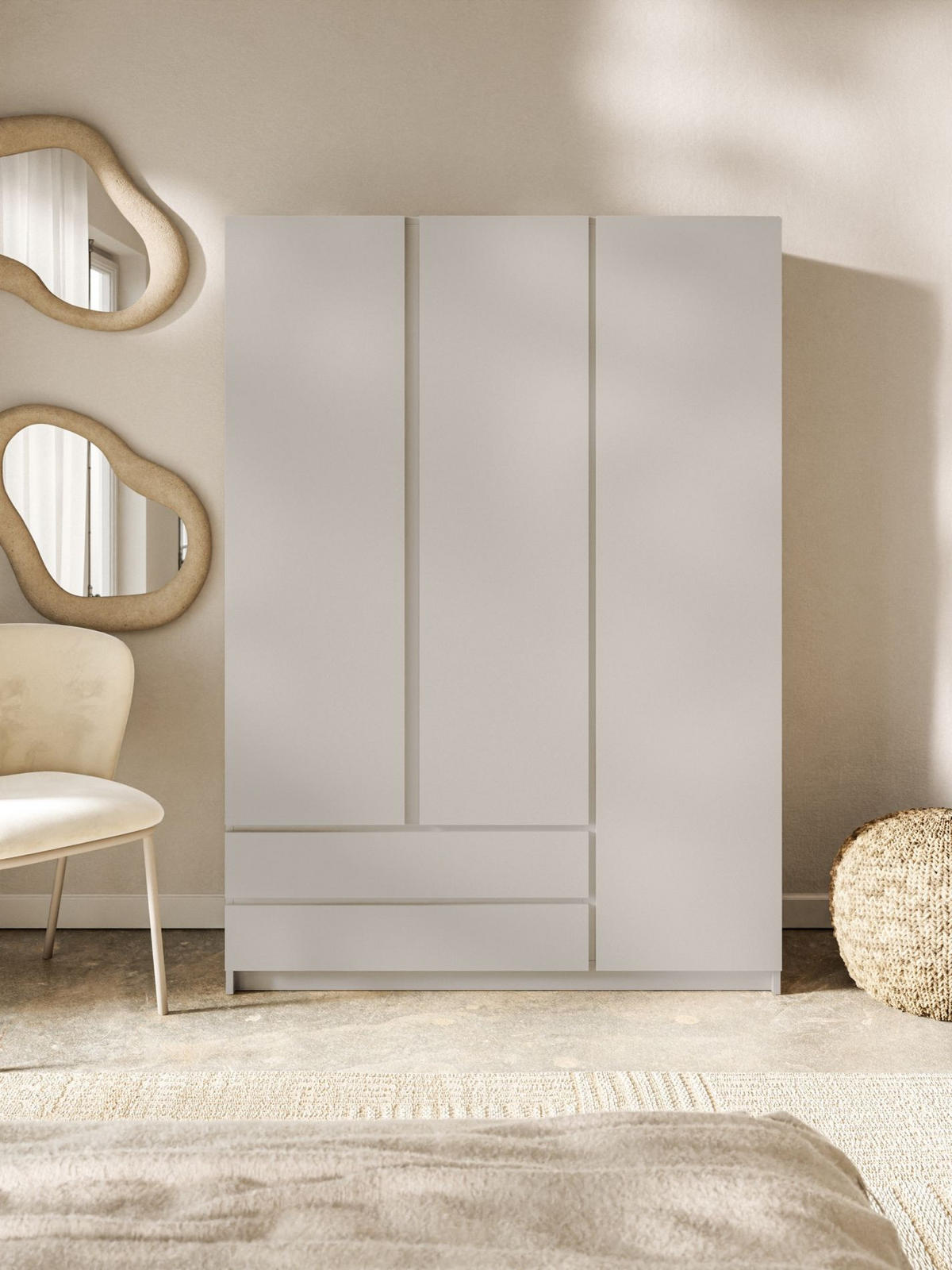 KLEIDERSCHRANK Bemmi Kaschmirgrau 150 cm - Taupe, Holzwerkstoff (150/210/50cm) - Selsey