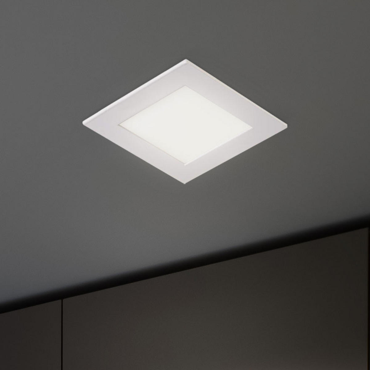 LED EINBAU PANEL Aluminium Weiß - Weiß, Metall (8.4/8.4/1.2cm)
