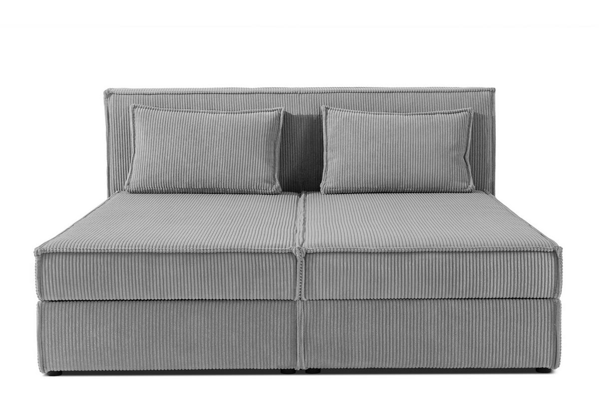 BOXSPRINGBETT ROTI mit Stauraum, hellgrau - Hellgrau/Schwarz, Holz/Holzwerkstoff (180/200cm) - KONSIMO®