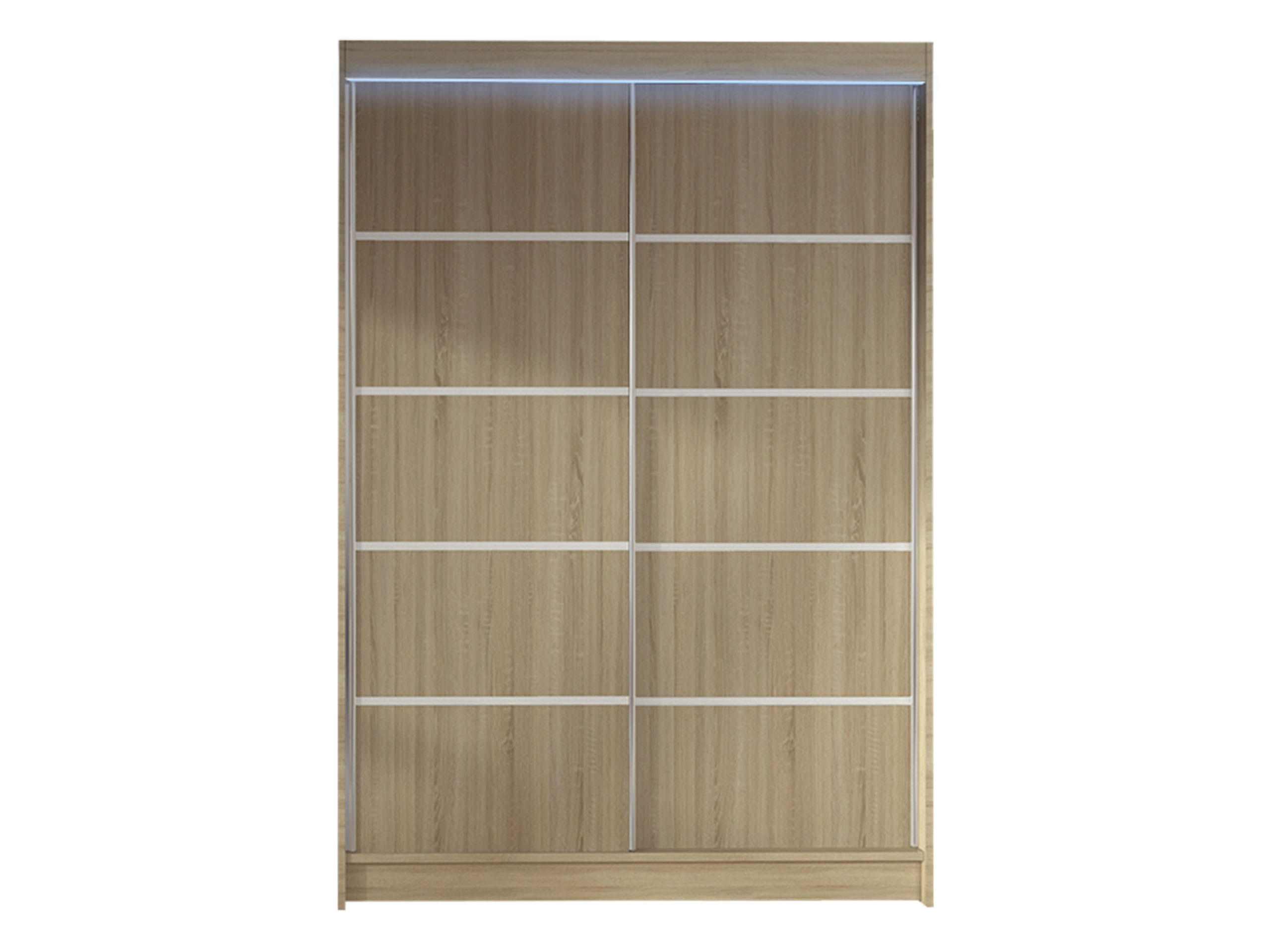 SCHWEBETÜRENSCHRANK Lino IV mit RGB LED Beleuchtung - Sonoma Eiche, Holzwerkstoff/Metall (120/200/58cm) - MIRJAN24