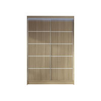 SCHWEBETÜRENSCHRANK Lino IV mit RGB LED Beleuchtung - Sonoma Eiche, Holzwerkstoff/Metall (120/200/58cm) - MIRJAN24