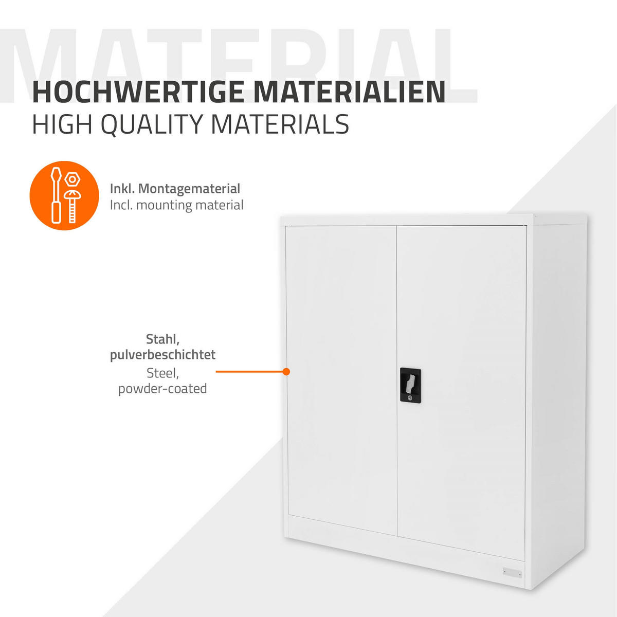 AKTENSCHRANK - Weiß, Metall (40/109/90cm) - ML-DESIGN