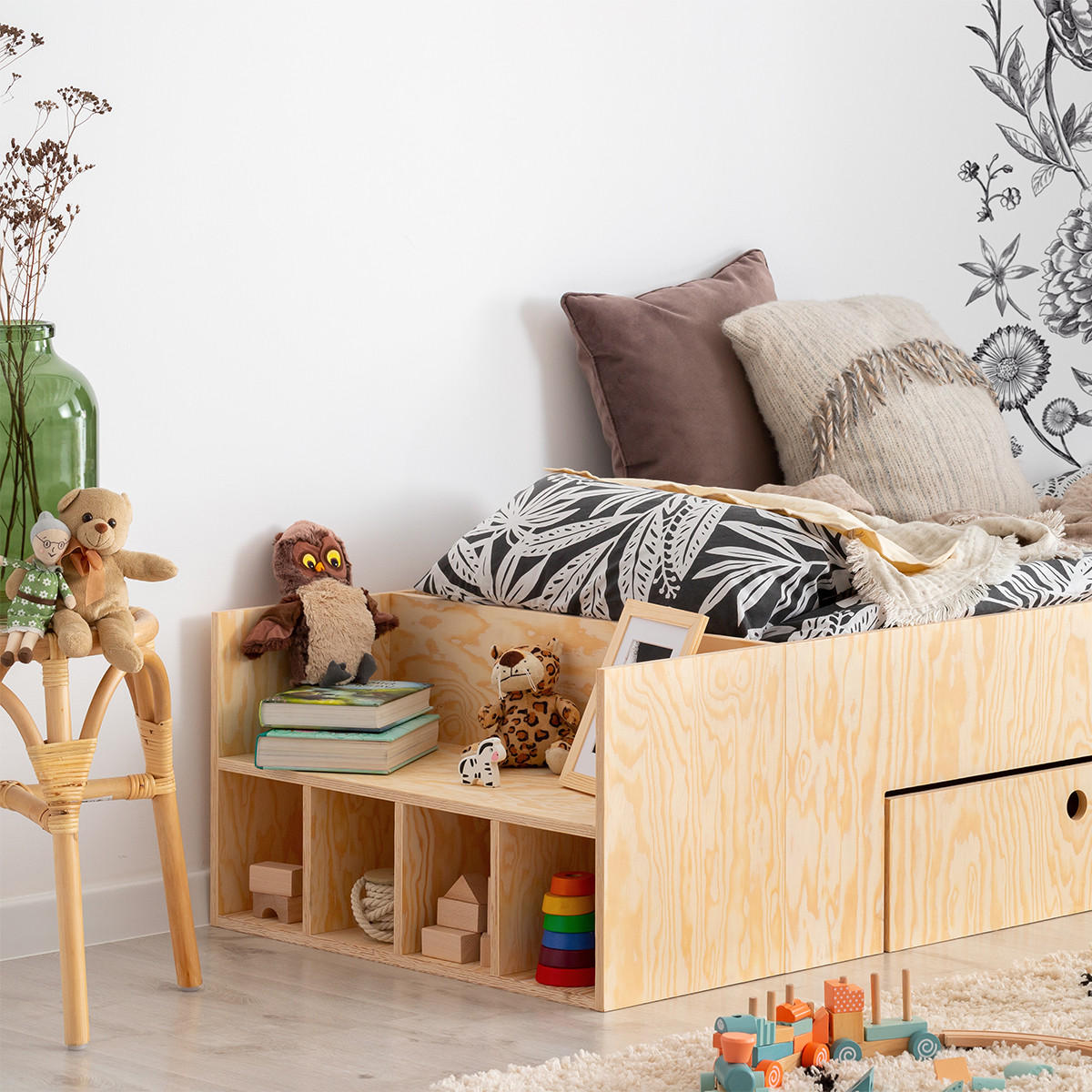 POSTEL 90/190 Tristan Přírodní dřevo - hnědá, dřevo (90/190cm) - Petits-meubles