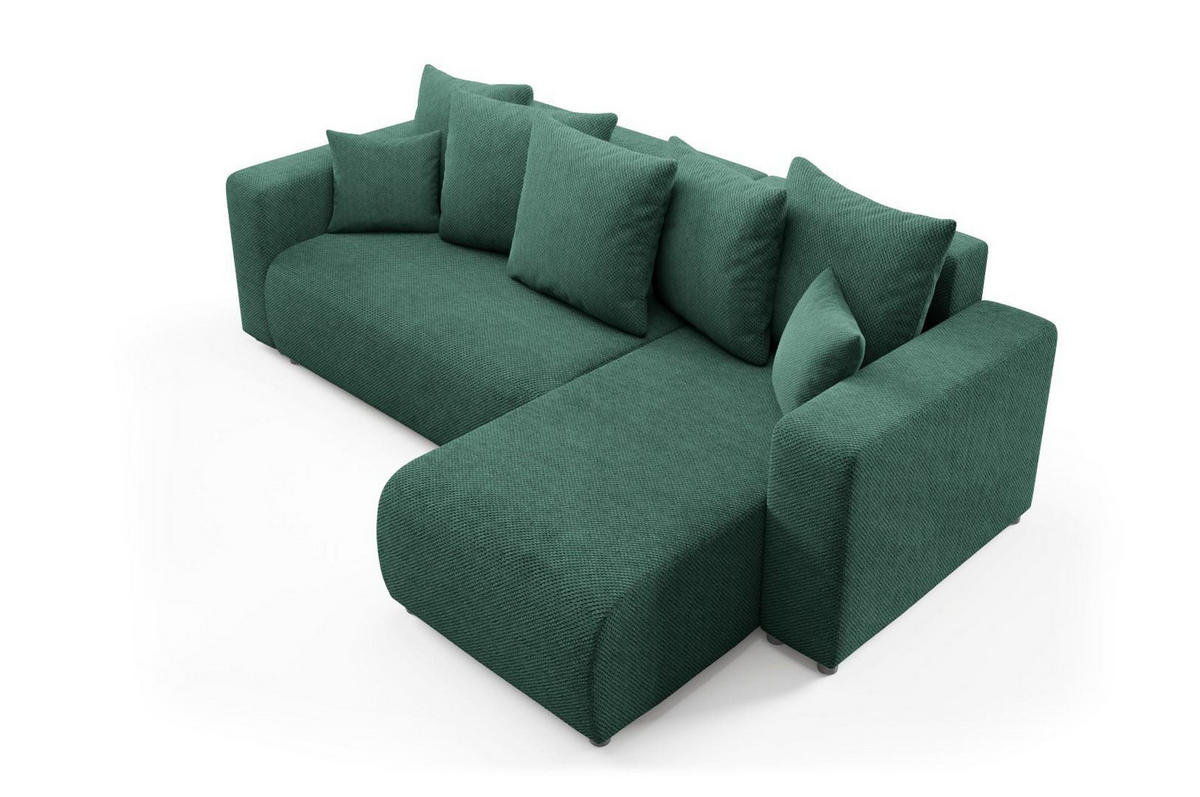 ECKSOFA mit Schlaffunktion Grün - Grün, Textil (247/145cm) - Furnisell