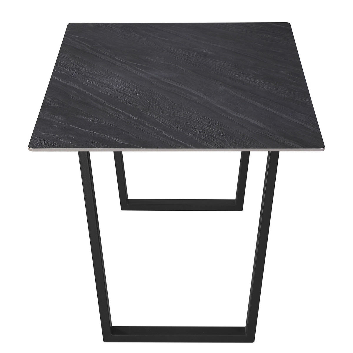 ESSTISCH - Keramik / Stahl - Schwarz, Keramik/Metall (90/140/75cm) - home24