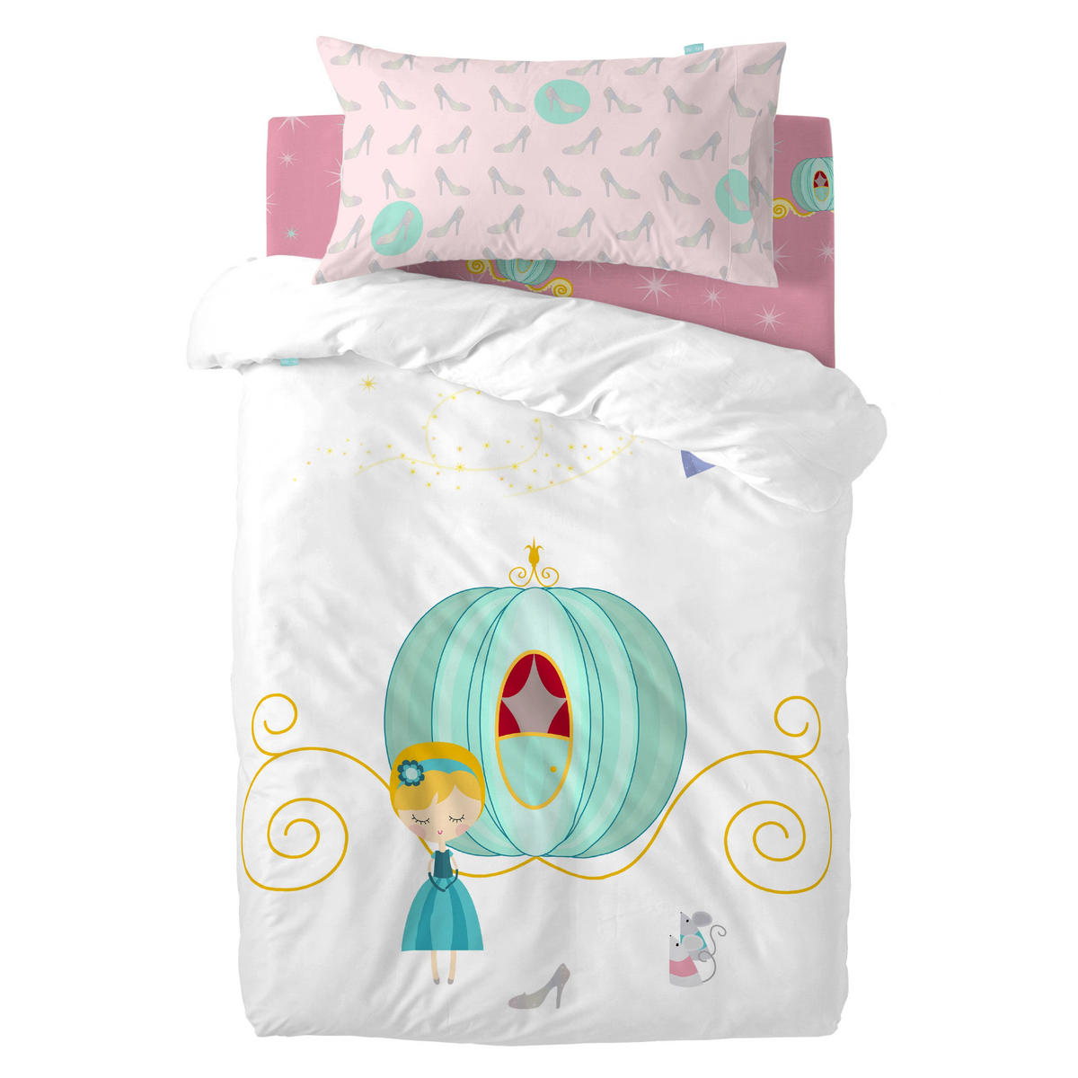 BETTBEZUG 2er-Set teiliges pumpkin 115x145 cm (kinderbett) mehrfarbig - Multicolor, Textil (115/145cm) - Happy Friday