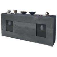 SIDEBOARD Grömitz Grau Hochglanz - Grau, Holzwerkstoff (166.5/75.5/35cm) - Vladon