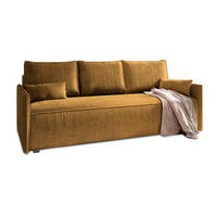 BETTSOFA MESTOR Gelb Kordstoff mit Schlaffunktion - Gelb, Textil (206/83/87cm) - MASSENO