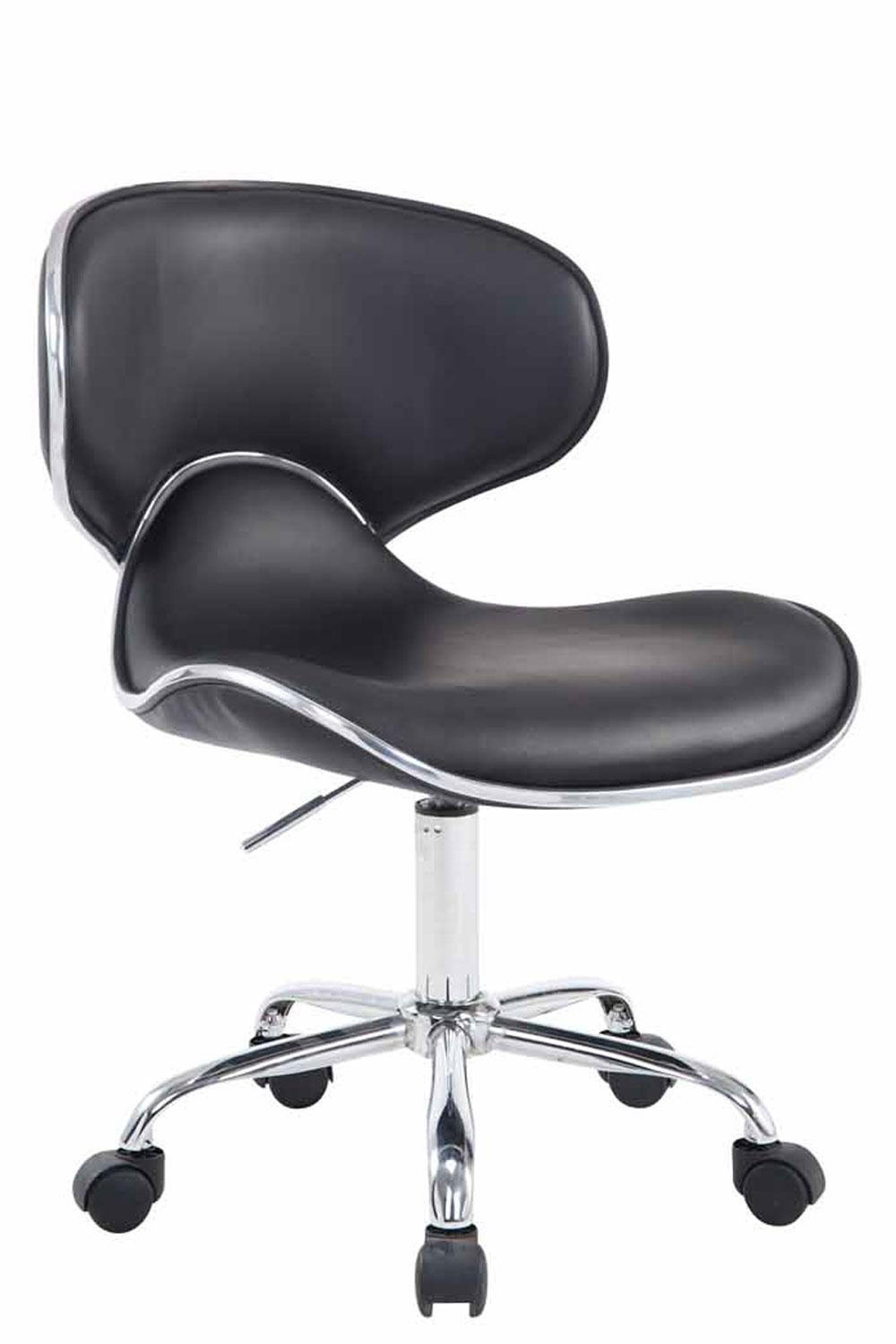 HOCKER Lederlook schwarz - Chromfarben/Schwarz, Textil/Metall (47/71/50cm) - CLP