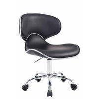 HOCKER Lederlook schwarz - Chromfarben/Schwarz, Textil/Metall (47/71/50cm) - CLP