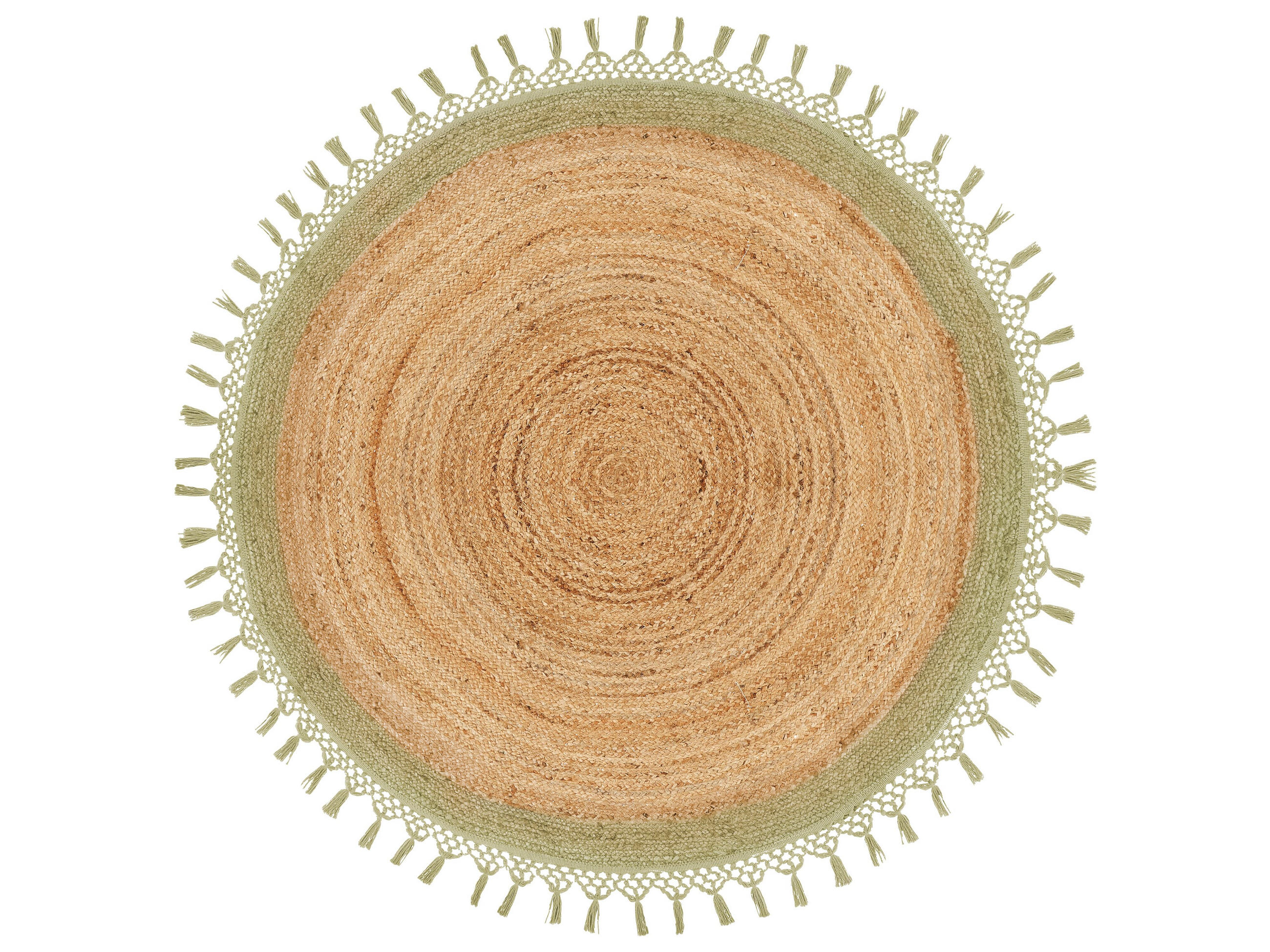 TEPPICH geflochten Marts 140/140 cm - Beige, Naturmaterialen (140/140cm) - Beliani