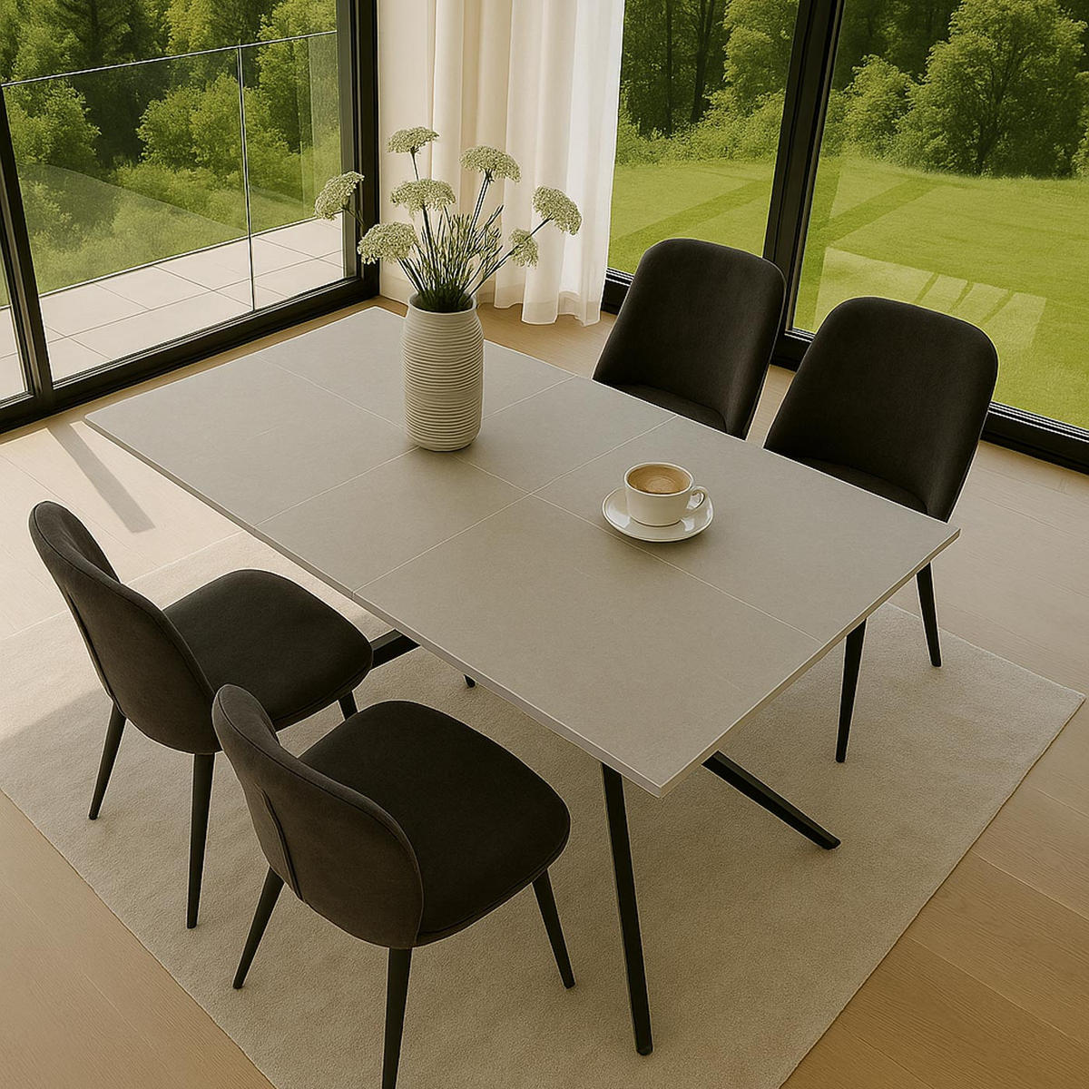 JÍDELNÍ STŮL hranatý šedý - šedá, kámen (70/120/76cm) - MCW