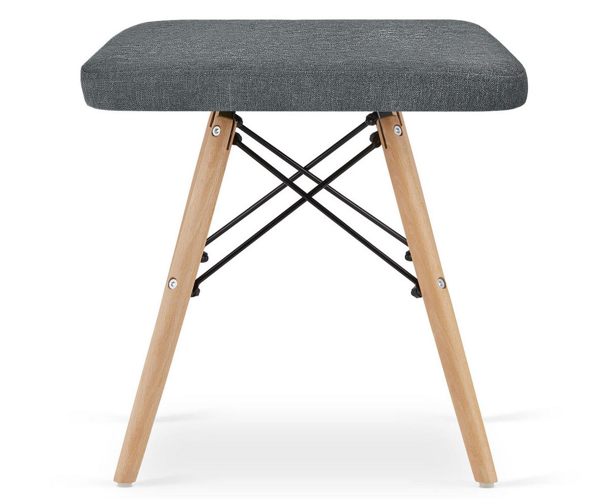 HOCKER 2er Set, Velours in Grau, für Wohnzimmer, Küche oder Büro - Grau, Textil (43/46/33cm) - Best For Home