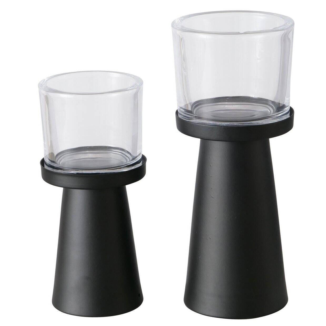 KERZENHALTER Pius, 2er-Set - Schwarz, Metall (9/23/9cm) - Boltze Home