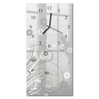 WANDUHR 60x30 cm - Orchidee - Grau, Glas (30/60/0.4cm) - TULUP