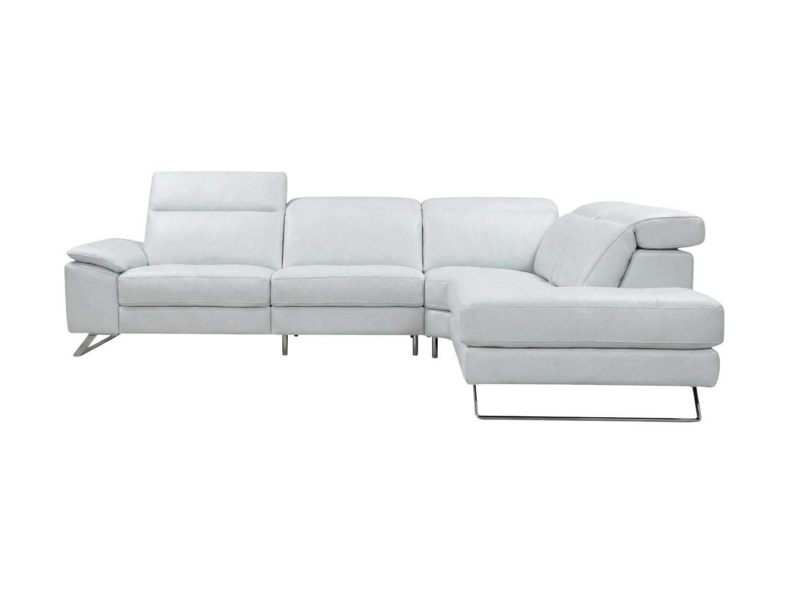 ECKSOFA Genius Echtleder Weiß - Weiß, Leder/Metall (264/230cm)