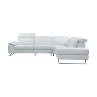 ECKSOFA Genius Echtleder Weiß - Weiß, Leder/Metall (264/230cm)