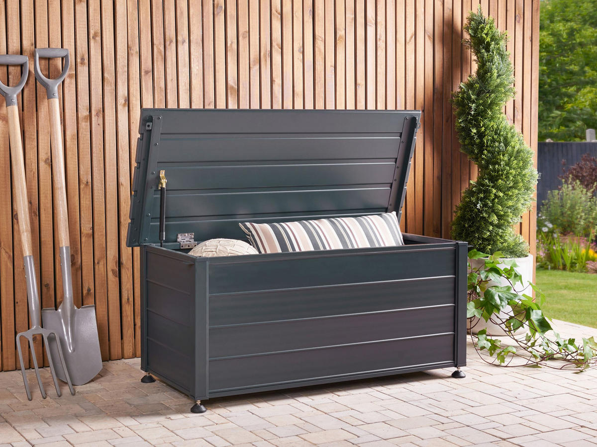 AUFBEWAHRUNGSBOX Grau Campalto - Grau, Metall (113/52/50cm) - Beliani