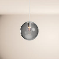HÄNGELAMPE Orb 1.5m Abhängung Rauch/Weiß Ø 30cm - Anthrazit/Weiß, Glas (30/30/30cm) - s.luce
