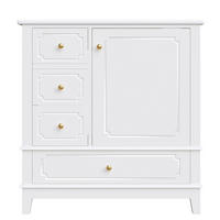 WASCHTISCHUNTERSCHRANK 76cm Keramik Waschbecken Gold Weiß - Weiß, Holzwerkstoff (76.5/87.5/47cm) - FLIEKS