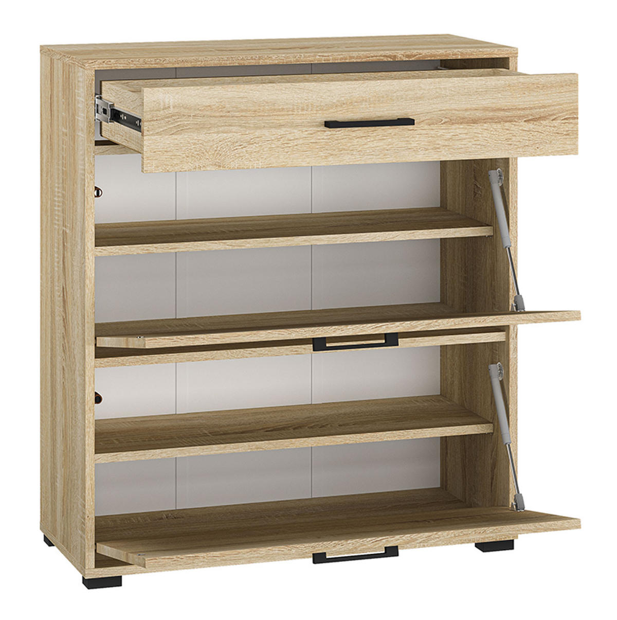 SCHUHSCHRANK Caro Sonoma Eiche hell 80 / 34 / 90cm - Braun/Sonoma Eiche, Holz/Holzwerkstoff (80/90/34cm) - Feldmann-Wohnen