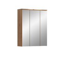 SPIEGELSCHRANK Flint Bad in Rauchsilber Nachbildung und Spiegelglas B/H/T: 60x77x21 cm - Eiche Artisan, Holz (60/77/21cm) - Homes & Jones