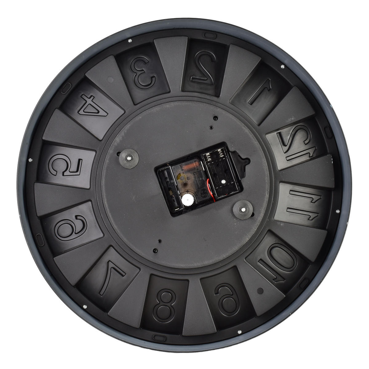 WANDUHR Ramsey Schwarz 40/7/40 cm Kunstoff - Schwarz, Kunststoff (40/40/7cm) - Mondex