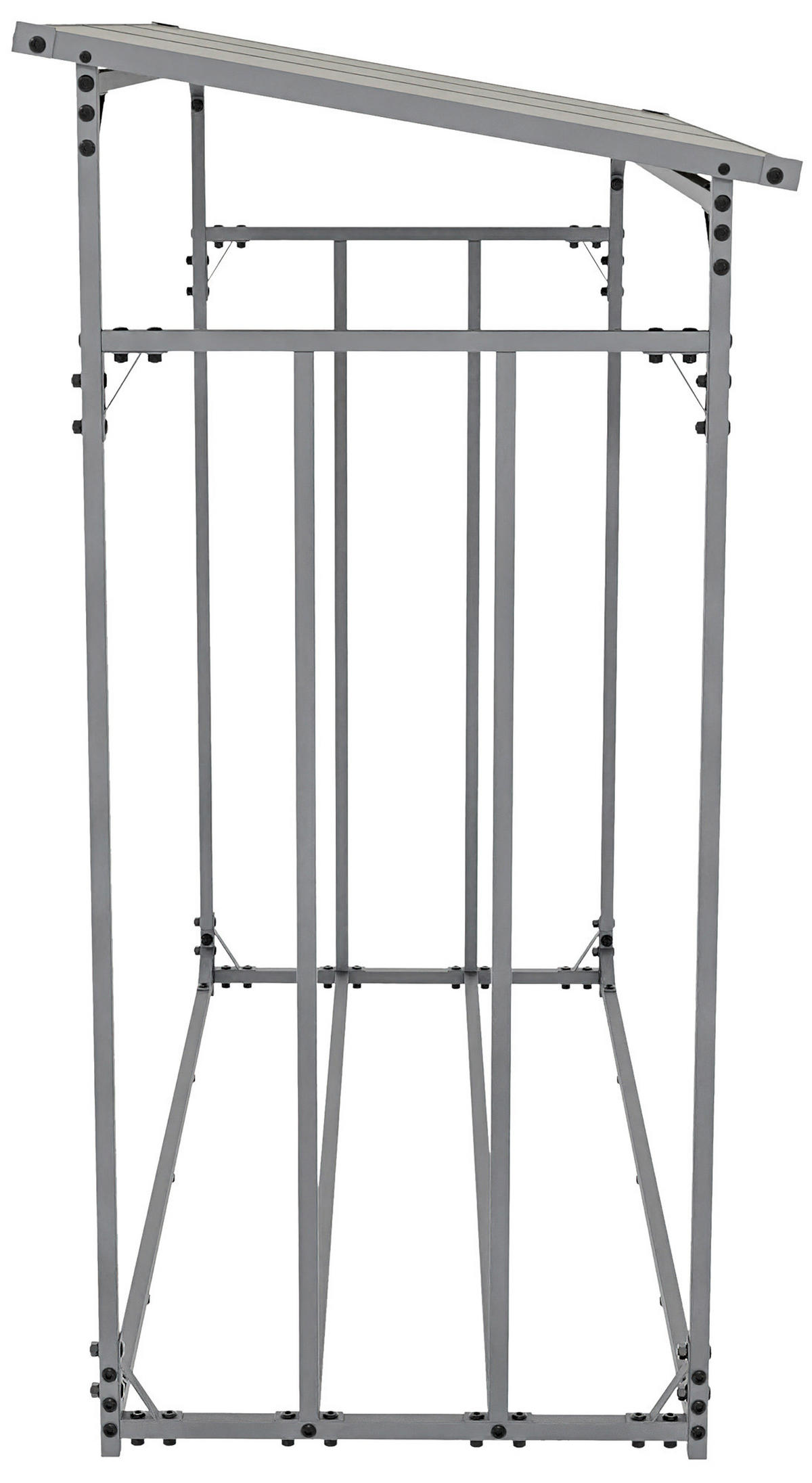 KAMINHOLZREGAL 143/70/145 cm Metall anthrazit - Anthrazit/Schwarz, Metall (143/145/70cm) - CLP