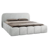 POLSTERBETT Refola Boucle - Hellgrau/Schwarz, Holz/Holzwerkstoff (140/200cm) - MIRJAN24