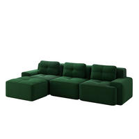 ECKSOFA aus Cord in Grün mit boneless Design - Grün, Textil (177/293cm) - Modfu