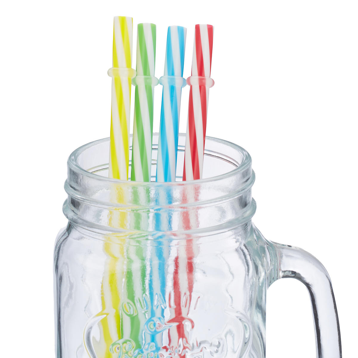 4xTRINKGLAS - Multicolor, Glas/Kunststoff (0.5L) - Relaxdays