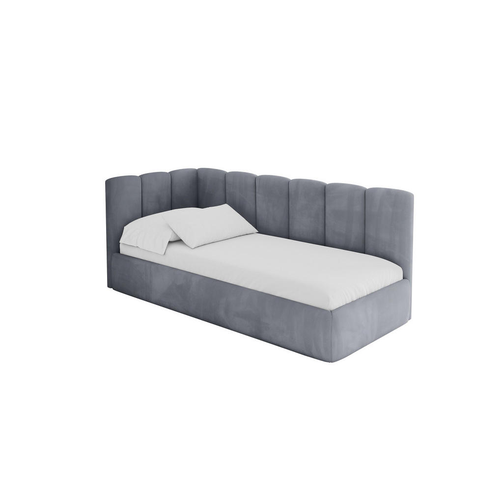 ALTDECOR JEDNOLŮŽKOVÁ POSTEL pro mládež s úložným prostorem, vpravo - DEXY 100x200 šedá