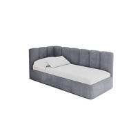 EINZELLBETT Jugendbett mit Bettkasten und Matratze H3/H4, Rechts - DEXY 80x200 Grau - Blaugrau, Holzwerkstoff/Textil (80/200cm) - ALTDECOR