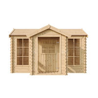 KINDERSPIELHAUS aus Holz - B241xT178xH151 cm/2.63m2 - M520 - Beige, Holz (241/151/187cm) - Timbela