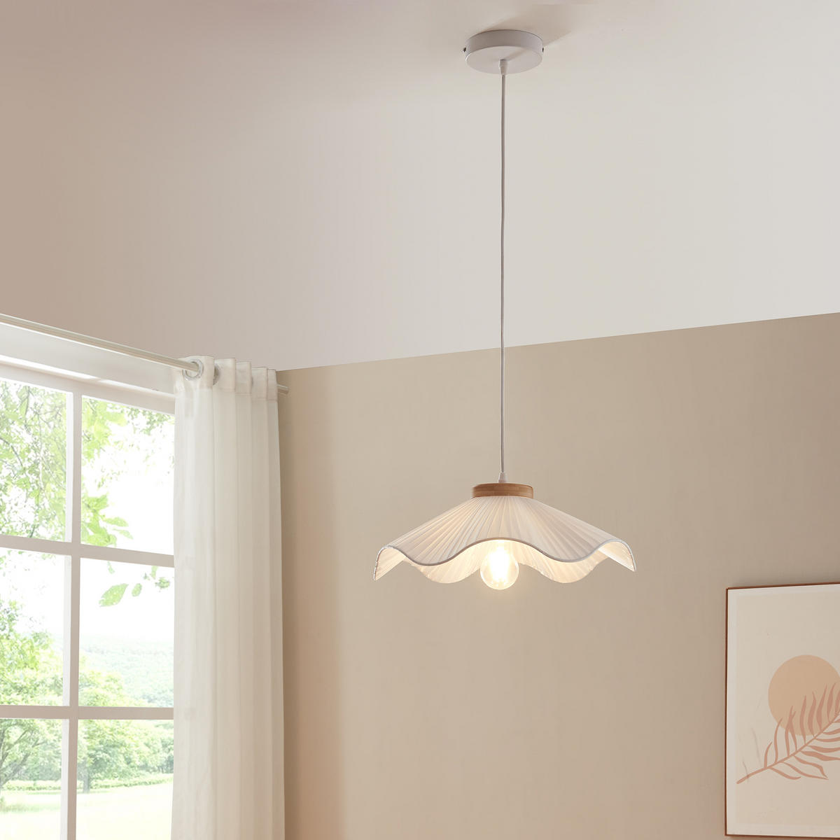 HÄNGELEUCHTE Broadway - Weiß, Textil/Metall (41/41/144cm) - lux.pro