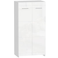 SCHUHSCHRANK 55/36/108 cm Weiß aus Holz mit verstellbaren Regalen - Weiß, Holz (55/108/36cm) - OKWISH