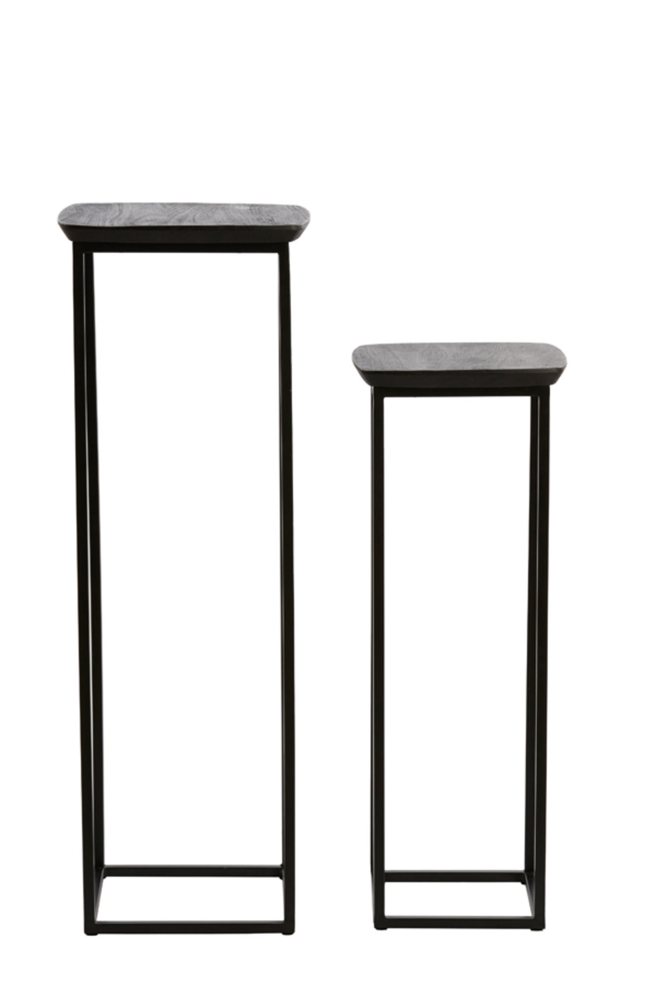 SÄULE Quenza Schwarz 35/35/100 cm - Schwarz, Metall (35/35/100cm) - Light & Living