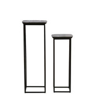 SÄULE Quenza Schwarz 35/35/100 cm - Schwarz, Metall (35/35/100cm) - Light & Living
