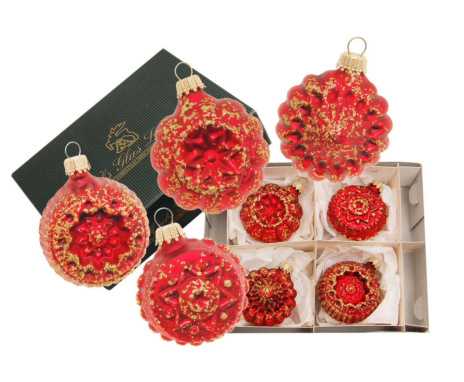 Krebs Glas Lauscha Christbaumschmuck Rot 5x5x5 cm