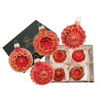 CHRISTBAUMSCHMUCK Formensortiment Rot 5cm (Glas / 4 Stk.) - Rot, Glas (5/5/5cm) - Krebs Glas Lauscha