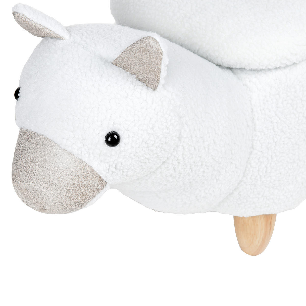 TIERHOCKER Alpaca 30/65/45 cm - Weiß, Textil (65/45/30cm) - Beliani