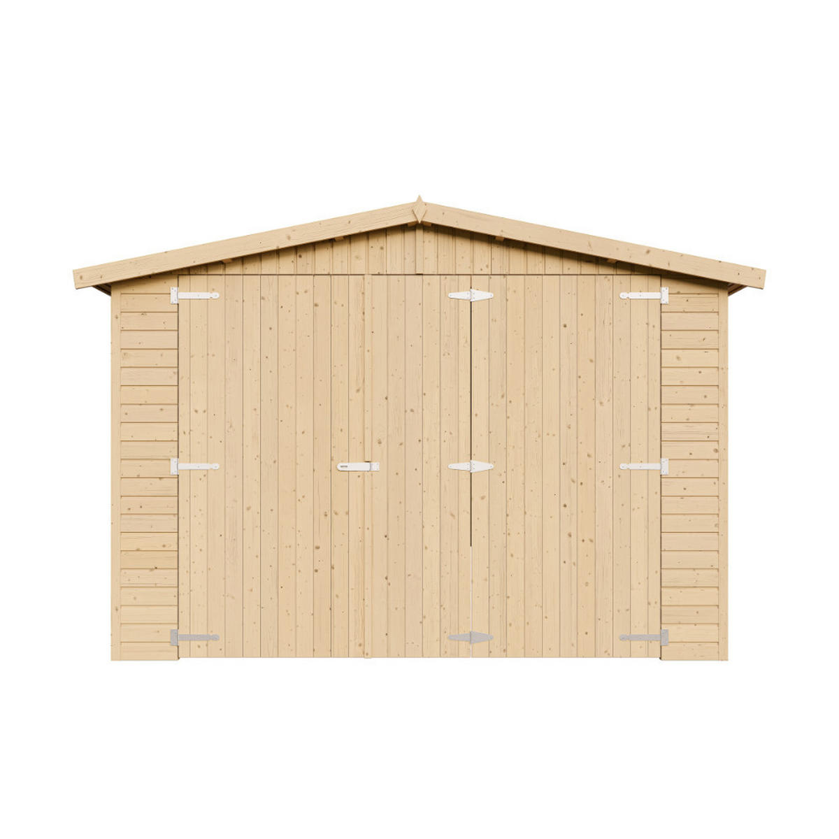HOLZGARAGE Abstellraum mit Fenstern- H222x616x324 cm /18 m2 - TIMBELA M102 - Naturfarben, Holz (303/183/591cm) - Timbela