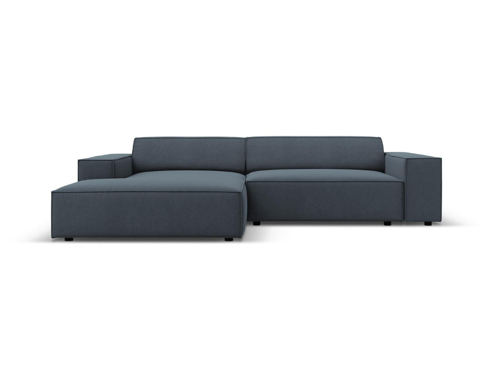 MODULARES-ECKSOFA links Jodie aus strukturiertem Stoff blau 3 Sitzplätze - Blau, Textil (166/224cm) - Micadoni