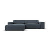 MODULARES-ECKSOFA links Jodie aus strukturiertem Stoff blau 3 Sitzplätze - Blau, Textil (166/224cm) - Micadoni