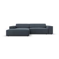 MODULARES-ECKSOFA links Jodie aus strukturiertem Stoff blau 3 Sitzplätze - Blau, Textil (166/224cm) - Micadoni