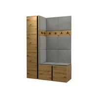 GARDEROBEN-SET Orion IX - Eiche Artisan/Grau, Holzwerkstoff/Kunststoff (124/186/46cm) - MIRJAN24
